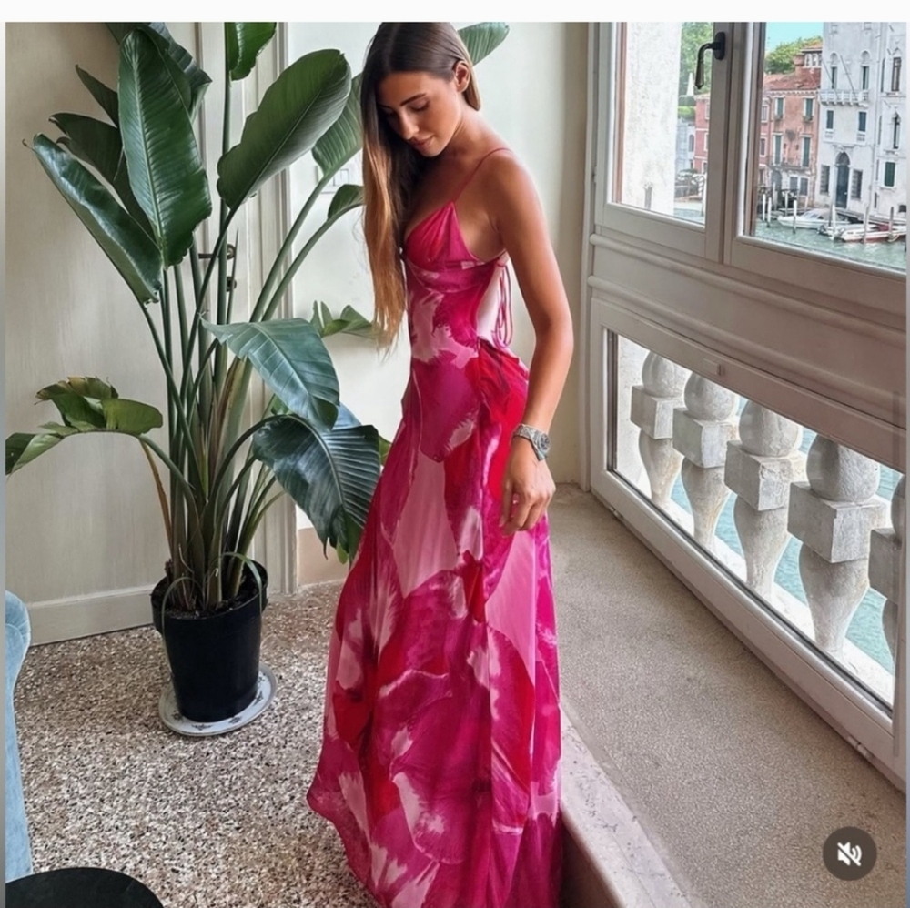 ❌️SOLD❌️FOULARD PRINT LONG DRESS SIZE XS - Picture 11 of 13
